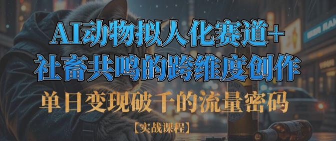 单日变现破千的流量密码，AI动物拟人化赛道+社畜共鸣的跨维度创作-華夏云创