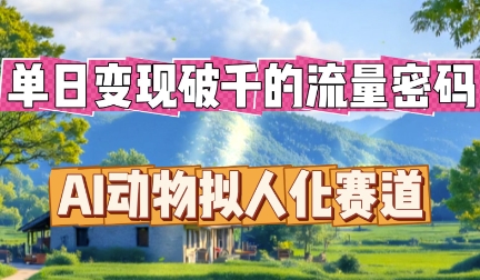 单日变现破k的流量密码，AI动物拟人化赛道-華夏云创