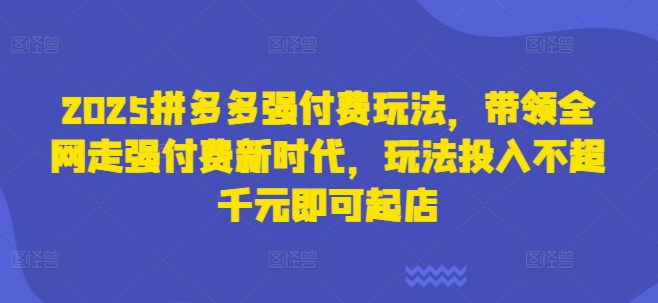 2025拼多多强付费玩法，带领全网走强付费新时代，玩法投入不超千元即可起店-華夏云创