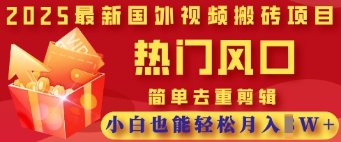 2025最新视频搬砖项目，热门风口，简单去重剪辑，小白也能轻松月入过W-華夏云创
