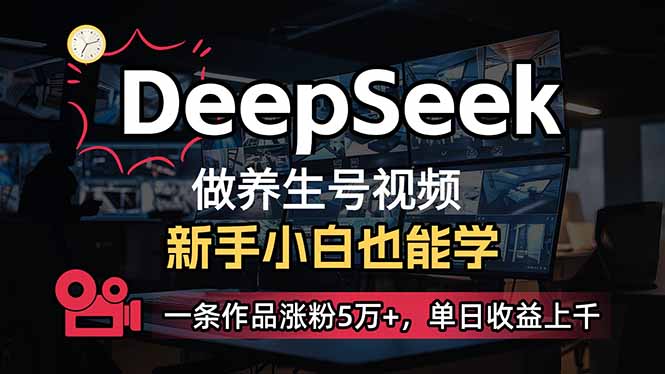（14199期）小白用DeepSeek做养生号，一条作品涨粉5万+，单日收益上千-華夏云创