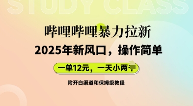 哔哩哔哩暴力拉新：2025年新风口，一单12元，一天数张(附开白渠道和保姆级教程)-華夏云创