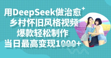 用DeepSeek做治愈乡村怀旧风格视频，爆款轻松制作，当日最高变现多张-華夏云创